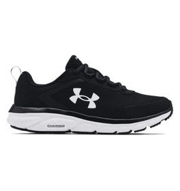 Under Armour Charged Assert 9 Women's Running Shoes in black and white feature a mesh upper